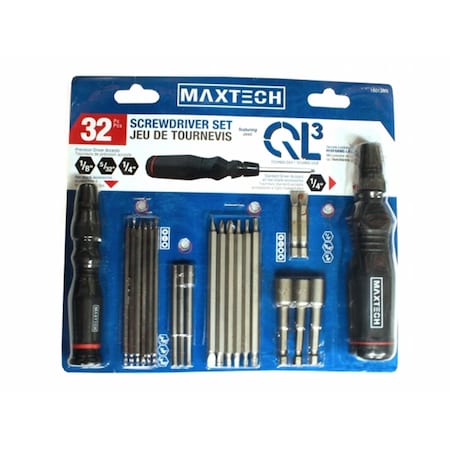 Maxtech Consumer Products 32-Piece Ql3 Screwdriver Set 16013MX